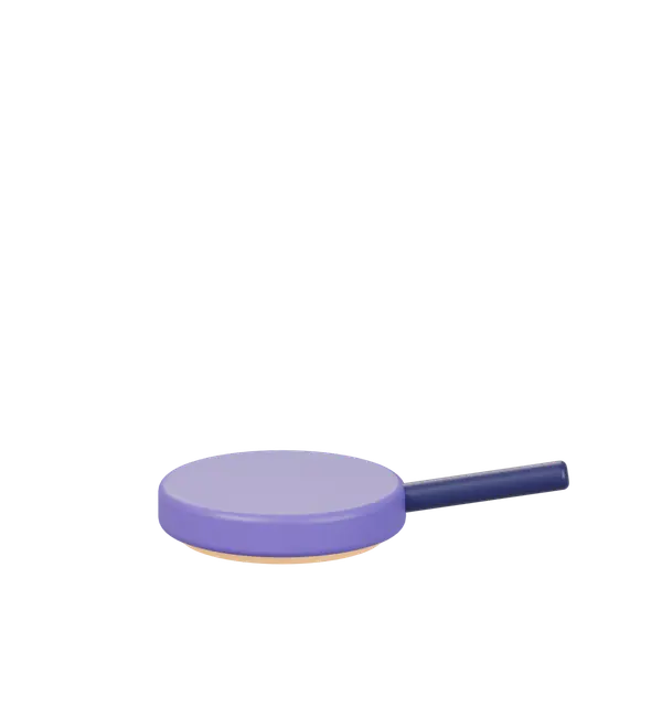 Popcorn jumping from a violet pan